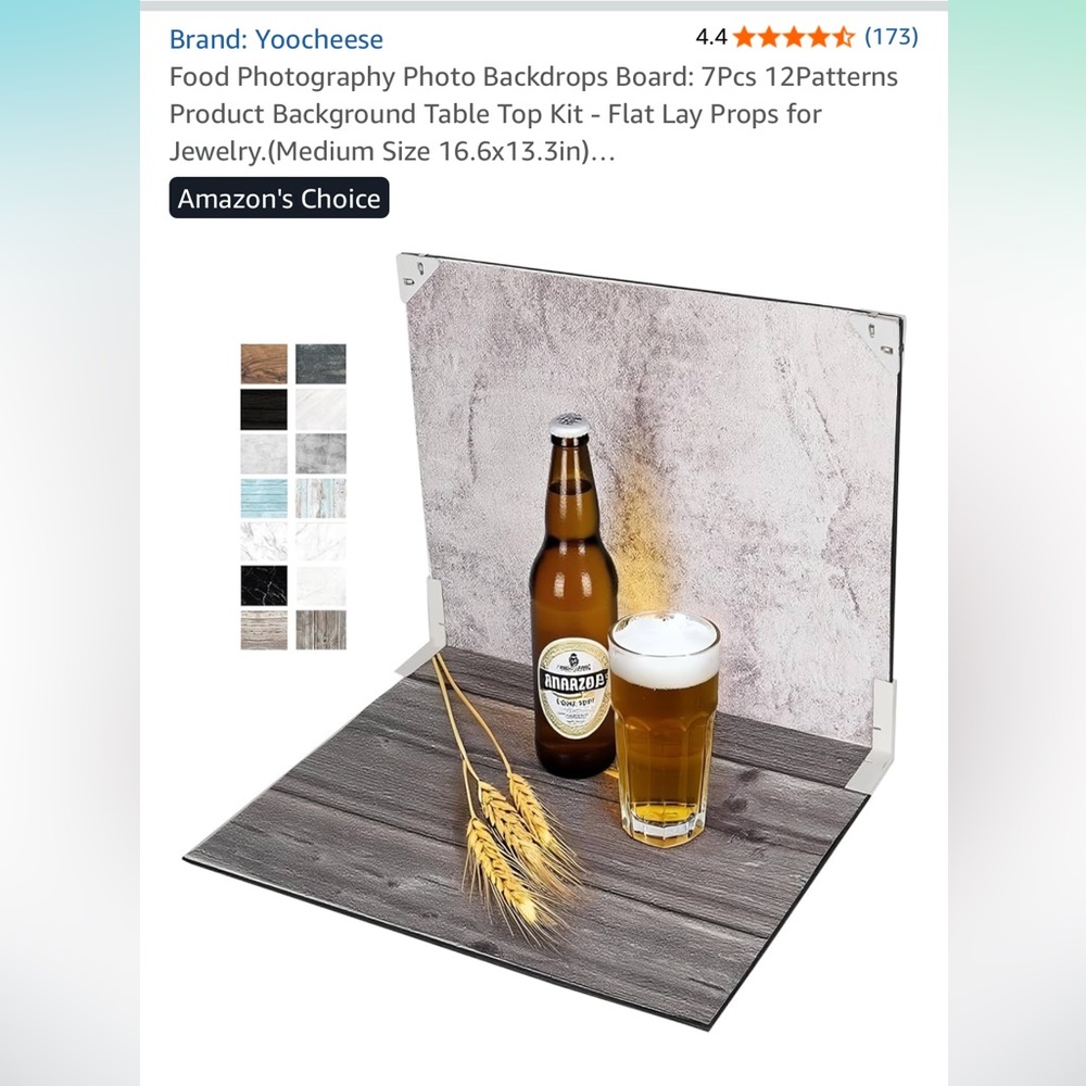 Food Photography Backdrop‎ Board - Gray and Brown